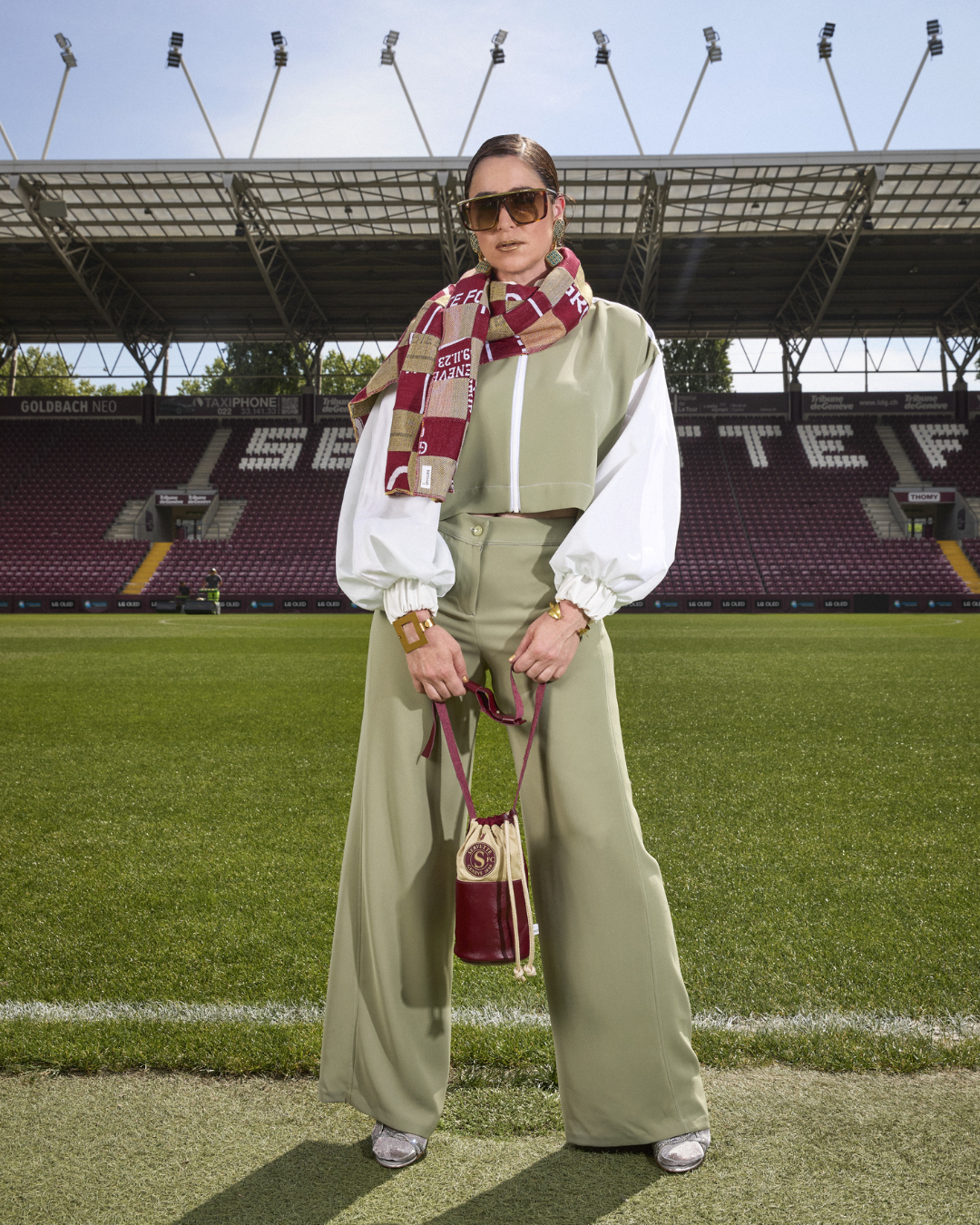 Echarpe damier SFC x L'UPCYCLERIE